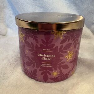 White Barn Christmas Cider Candle - Purple and Gold Design